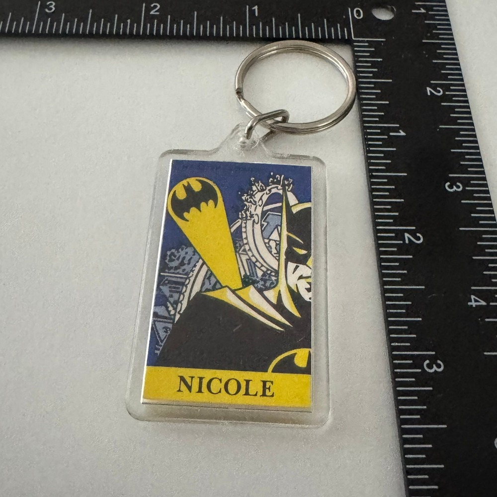 Six Flags Batman The‎ Ride Nicole Personalized Keychain DC Comics Superhero Fan